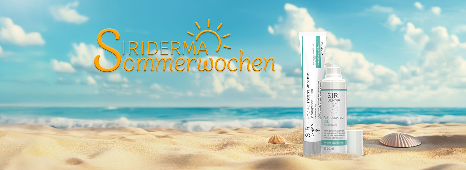 SIRIDERMA Sommerwochen: HYDRO Intensivcreme und Anti-Juckreiz-Gel