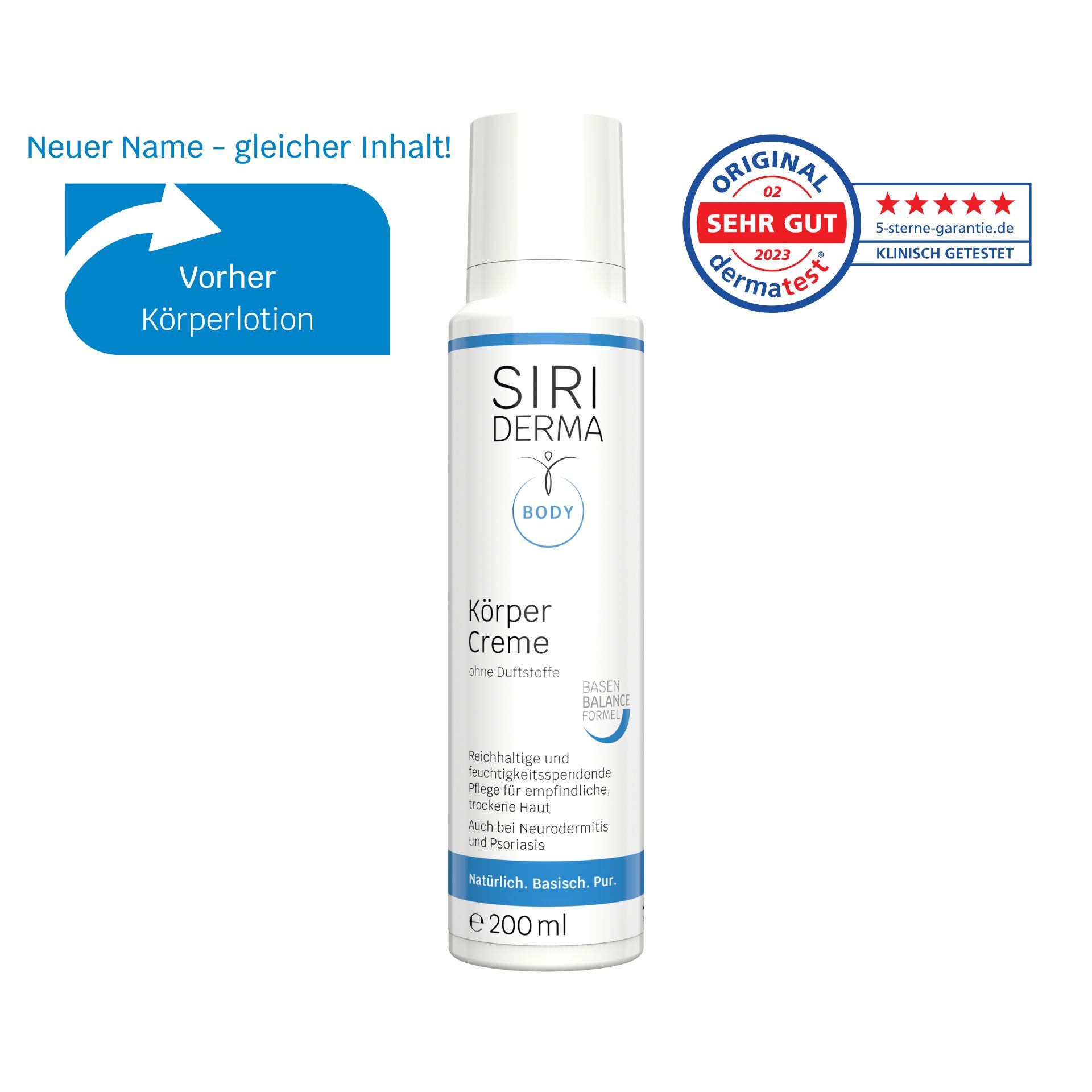 SIRIDERMA Körperlotion, 150 ml, ohne Duftstoffe 